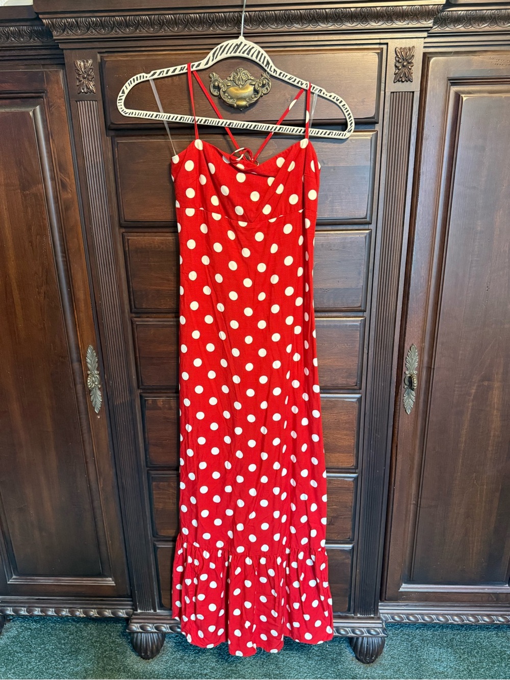 Target Red Polka Dot Maxi Dress with White Dots